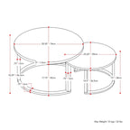 Tables basses gigognes rondes Fort Worth (ensemble de 2), marron