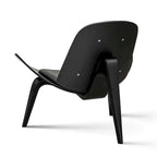 Fauteuil de salon en cuir tapissé, style coquille du milieu du siècle