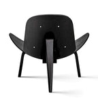 Fauteuil de salon en cuir tapissé, style coquille du milieu du siècle