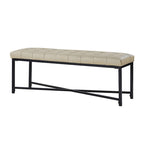Banc rembourré en cuir véritable Eberhard Modern 50.5 avec pieds en métal par