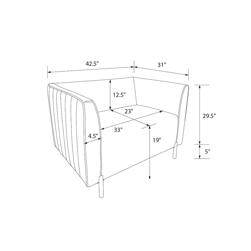 Fauteuil d'appoint rembourré une place et demie CosmoLiving Blair