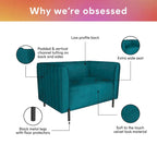 Fauteuil d'appoint rembourré une place et demie CosmoLiving Blair
