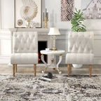 Fauteuil d'appoint rembourré pour chambre à coucher, salon, sans accoudoirs, avec pieds en bois