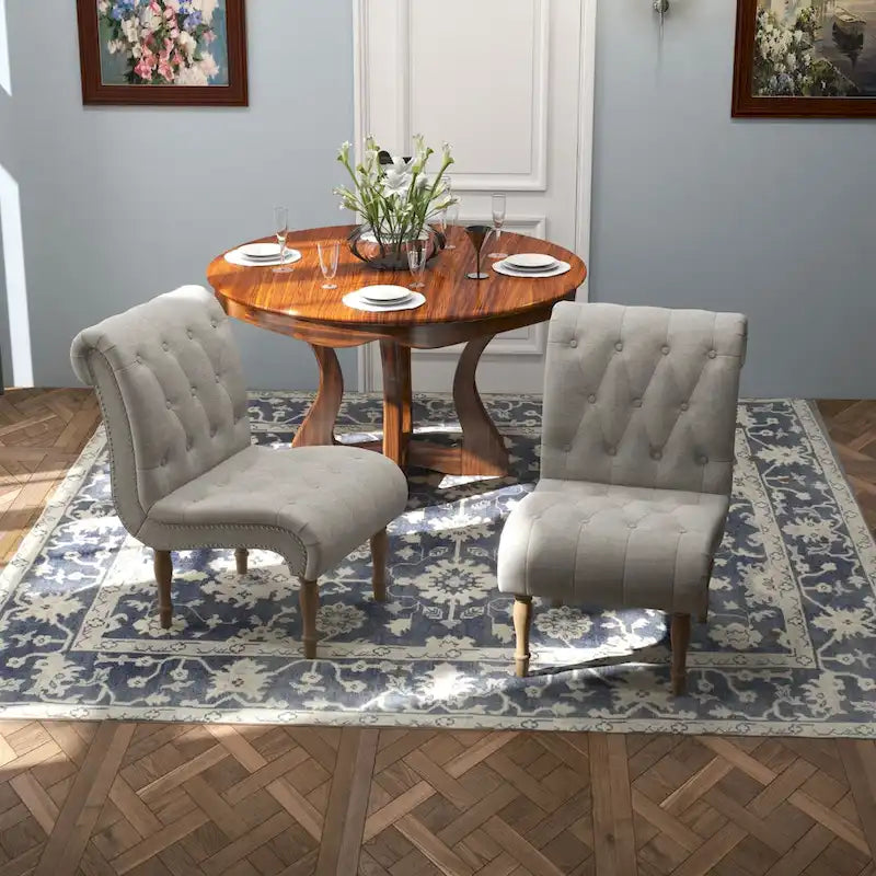 Fauteuil d'appoint rembourré pour chambre à coucher, salon, sans accoudoirs, avec pieds en bois