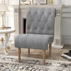 Fauteuil d'appoint rembourré pour chambre à coucher, salon, sans accoudoirs, avec pieds en bois