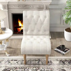 Fauteuil d'appoint rembourré pour chambre à coucher, salon, sans accoudoirs, avec pieds en bois