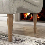 Fauteuil d'appoint rembourré pour chambre à coucher, salon, sans accoudoirs, avec pieds en bois