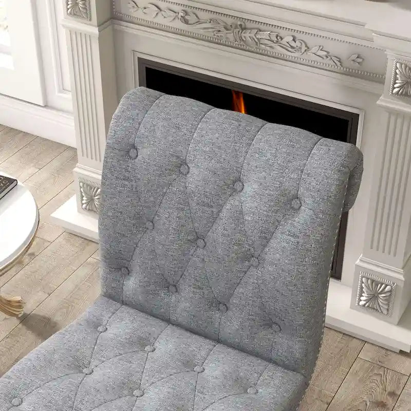 Fauteuil d'appoint rembourré pour chambre à coucher, salon, sans accoudoirs, avec pieds en bois