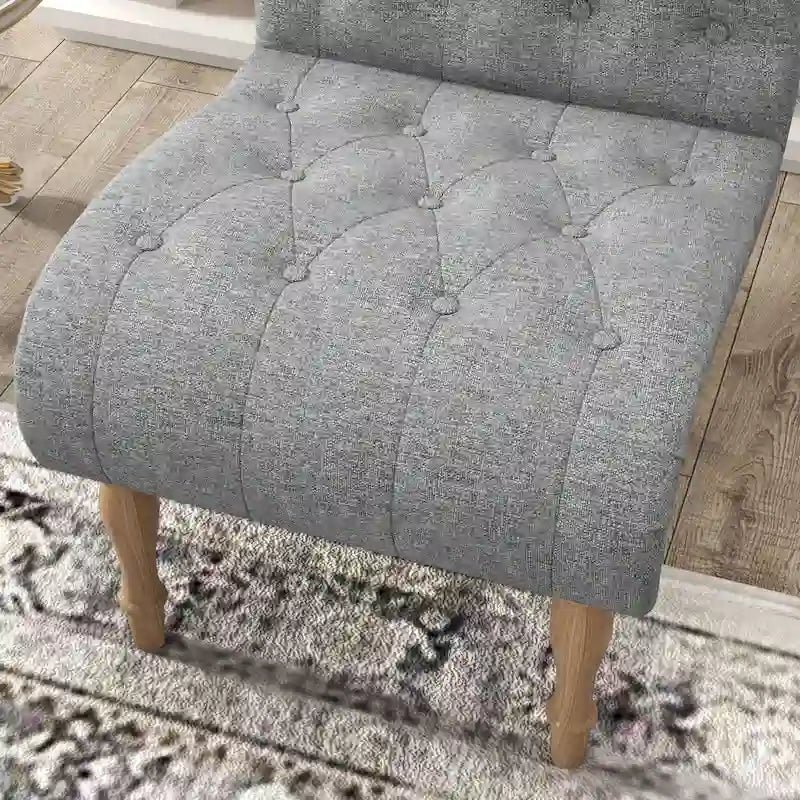 Fauteuil d'appoint rembourré pour chambre à coucher, salon, sans accoudoirs, avec pieds en bois