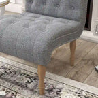 Fauteuil d'appoint rembourré pour chambre à coucher, salon, sans accoudoirs, avec pieds en bois