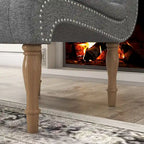 Fauteuil d'appoint rembourré pour chambre à coucher, salon, sans accoudoirs, avec pieds en bois