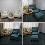 Fauteuil Club Confortable avec Repose-pieds et Oreiller