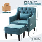 Fauteuil Club Confortable avec Repose-pieds et Oreiller