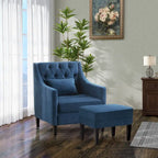 Fauteuil Club Confortable avec Repose-pieds et Oreiller