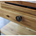 Table basse en acacia massif avec tiroir et étagère inférieure
