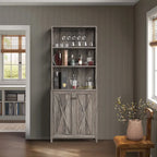 Meuble de bar pour alcools et verres, armoire de cuisine-salle à manger avec porte-bouteilles