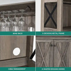 Meuble de bar pour alcools et verres, armoire de cuisine-salle à manger avec porte-bouteilles