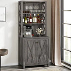 Meuble de bar pour alcools et verres, armoire de cuisine-salle à manger avec porte-bouteilles