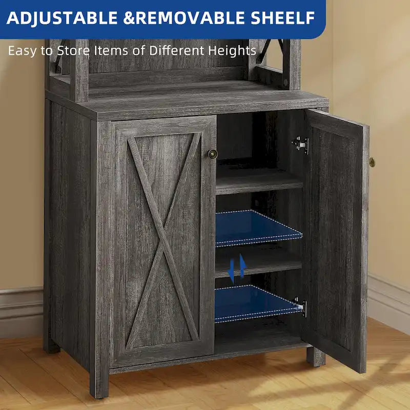 Meuble de bar pour alcools et verres, armoire de cuisine-salle à manger avec porte-bouteilles