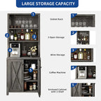 Meuble de bar pour alcools et verres, armoire de cuisine-salle à manger avec porte-bouteilles