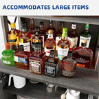 Meuble de bar pour alcools et verres, armoire de cuisine-salle à manger avec porte-bouteilles