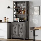 Meuble de bar pour alcools et verres, armoire de cuisine-salle à manger avec porte-bouteilles