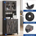 Meuble de bar pour alcools et verres, armoire de cuisine-salle à manger avec porte-bouteilles
