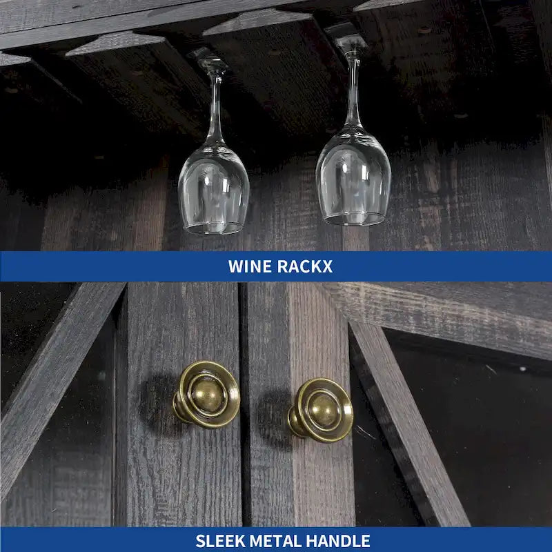 Meuble de bar pour alcools et verres, armoire de cuisine-salle à manger avec porte-bouteilles