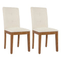 Chaises de salle à manger capitonnées avec dossier haut touffeté et pieds brossés – Lot de 2