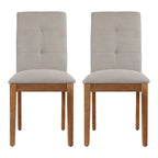 Chaises de salle à manger capitonnées avec dossier haut touffeté et pieds brossés – Lot de 2