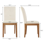 Chaises de salle à manger capitonnées avec dossier haut touffeté et pieds brossés – Lot de 2