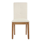 Chaises de salle à manger capitonnées avec dossier haut touffeté et pieds brossés – Lot de 2