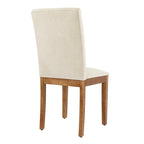 Chaises de salle à manger capitonnées avec dossier haut touffeté et pieds brossés – Lot de 2