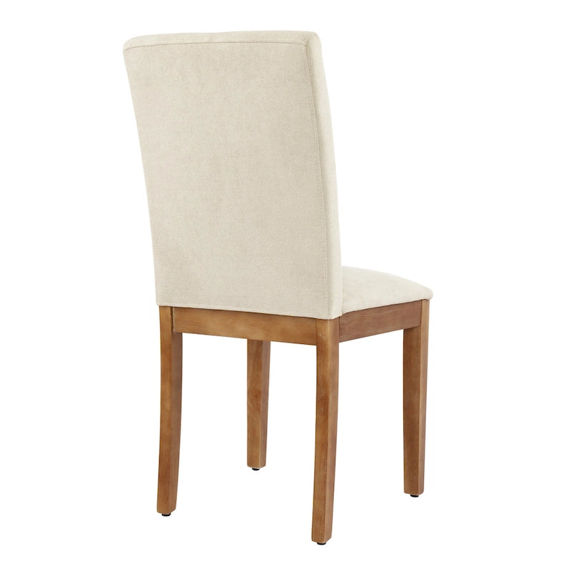 Chaises de salle à manger capitonnées avec dossier haut touffeté et pieds brossés – Lot de 2