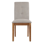 Chaises de salle à manger capitonnées avec dossier haut touffeté et pieds brossés – Lot de 2