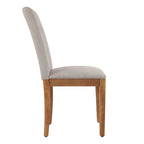 Chaises de salle à manger capitonnées avec dossier haut touffeté et pieds brossés – Lot de 2