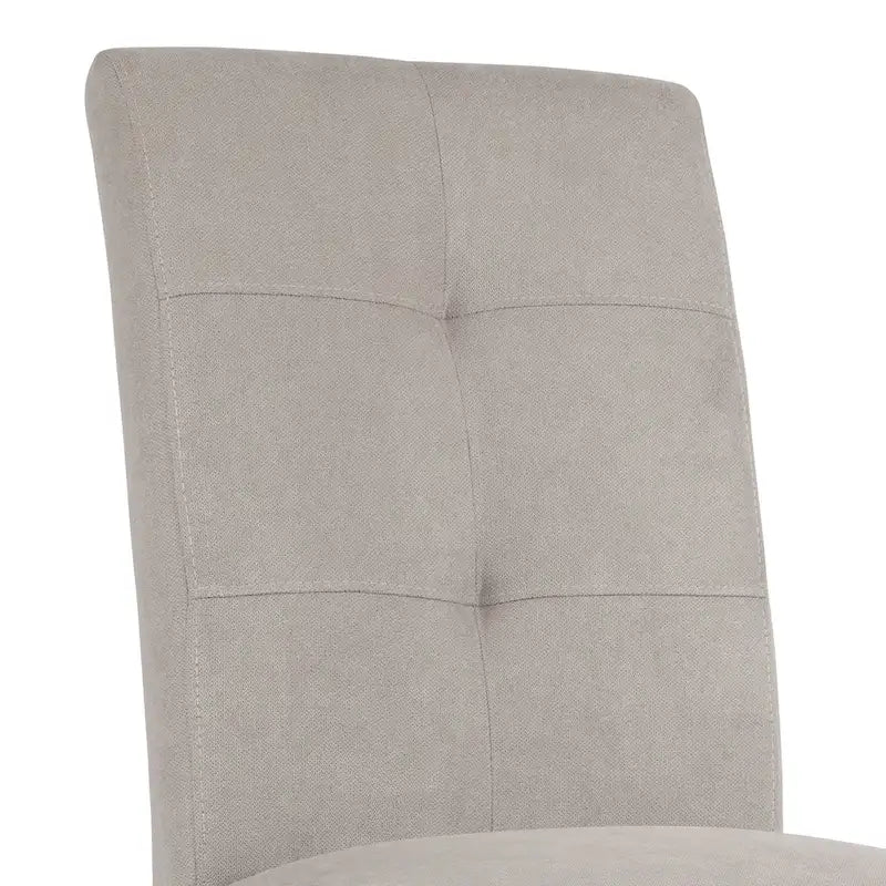 Chaises de salle à manger capitonnées avec dossier haut touffeté et pieds brossés – Lot de 2