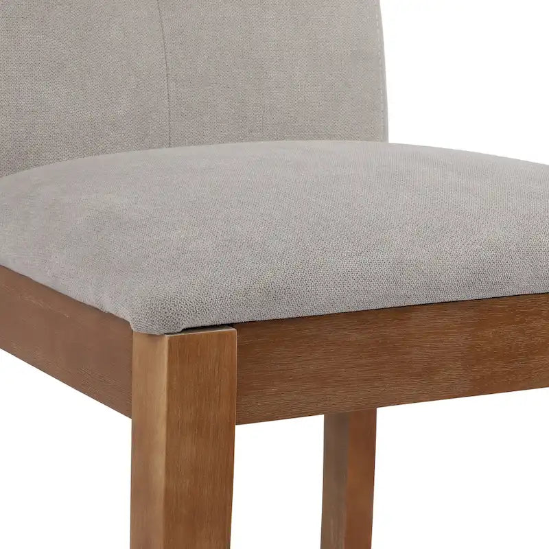 Chaises de salle à manger capitonnées avec dossier haut touffeté et pieds brossés – Lot de 2