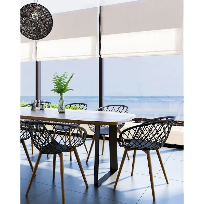 Kurv Lot de 2 Chaises de salle à manger et d'appoint intérieures/extérieures