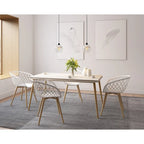 Kurv Lot de 2 Chaises de salle à manger et d'appoint intérieures/extérieures
