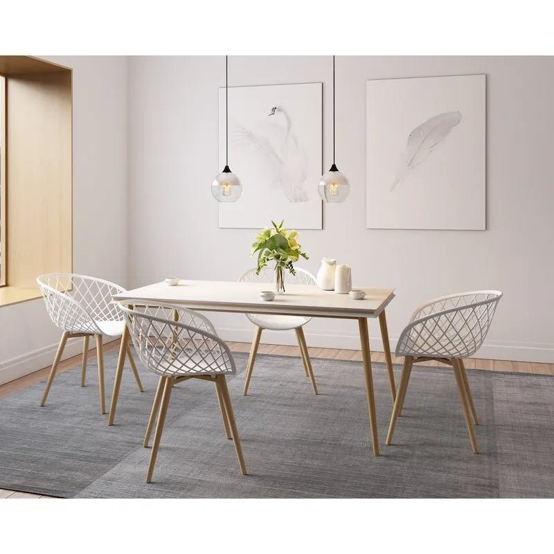 Kurv Lot de 2 Chaises de salle à manger et d'appoint intérieures/extérieures