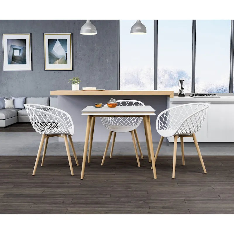 Kurv Lot de 2 Chaises de salle à manger et d'appoint intérieures/extérieures