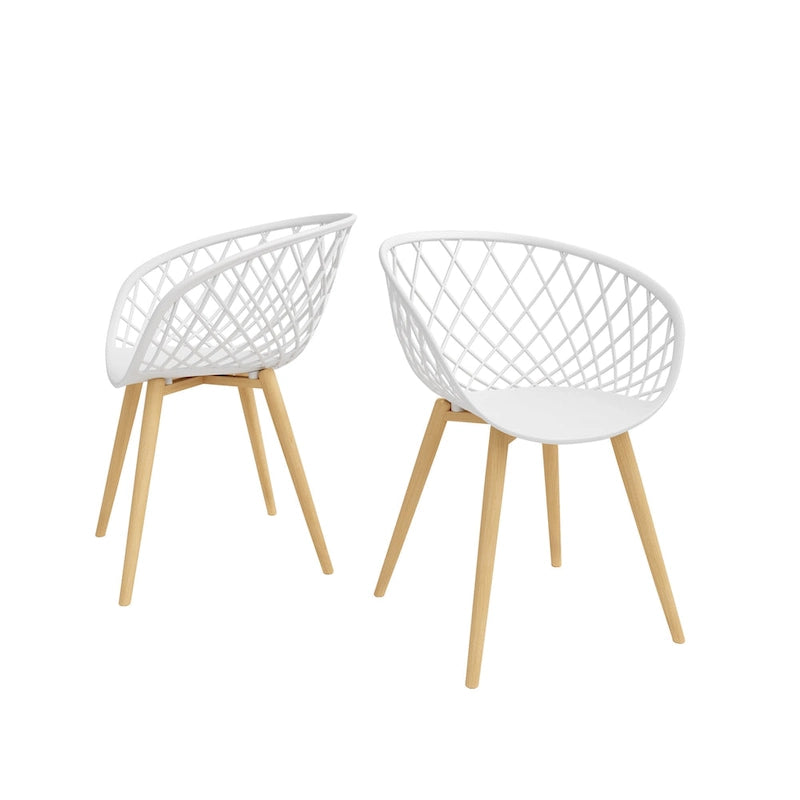 Kurv Lot de 2 Chaises de salle à manger et d'appoint intérieures/extérieures