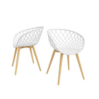 Kurv Lot de 2 Chaises de salle à manger et d'appoint intérieures/extérieures