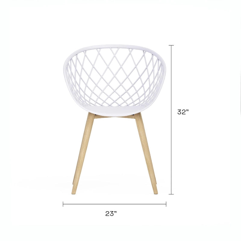 Kurv Lot de 2 Chaises de salle à manger et d'appoint intérieures/extérieures