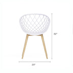 Kurv Lot de 2 Chaises de salle à manger et d'appoint intérieures/extérieures