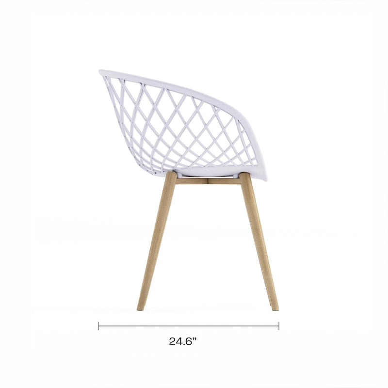 Kurv Lot de 2 Chaises de salle à manger et d'appoint intérieures/extérieures