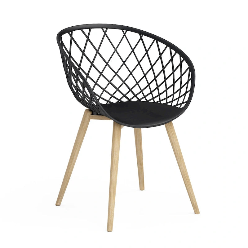 Kurv Lot de 2 Chaises de salle à manger et d'appoint intérieures/extérieures