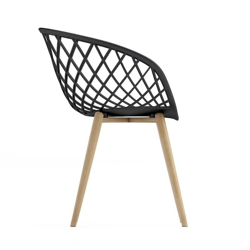 Kurv Lot de 2 Chaises de salle à manger et d'appoint intérieures/extérieures