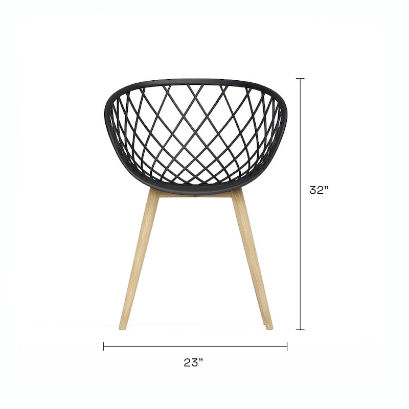 Kurv Lot de 2 Chaises de salle à manger et d'appoint intérieures/extérieures